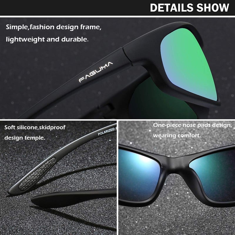 FAGUMA Polarized Sports Sunglasses For Men Cycling Driving Fishing UV400 Protection - Image 5